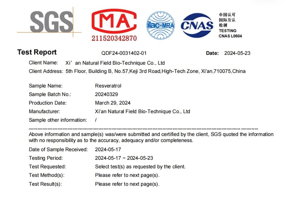 Powdered Resveratrol