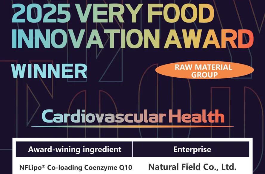 NF Lipo von Natural Field Co., Ltd.®Coenzym Q10 Co-loaded Liposome gewinnt 2025 Very Food Innovation Award für „ Cardio vascular Health“
